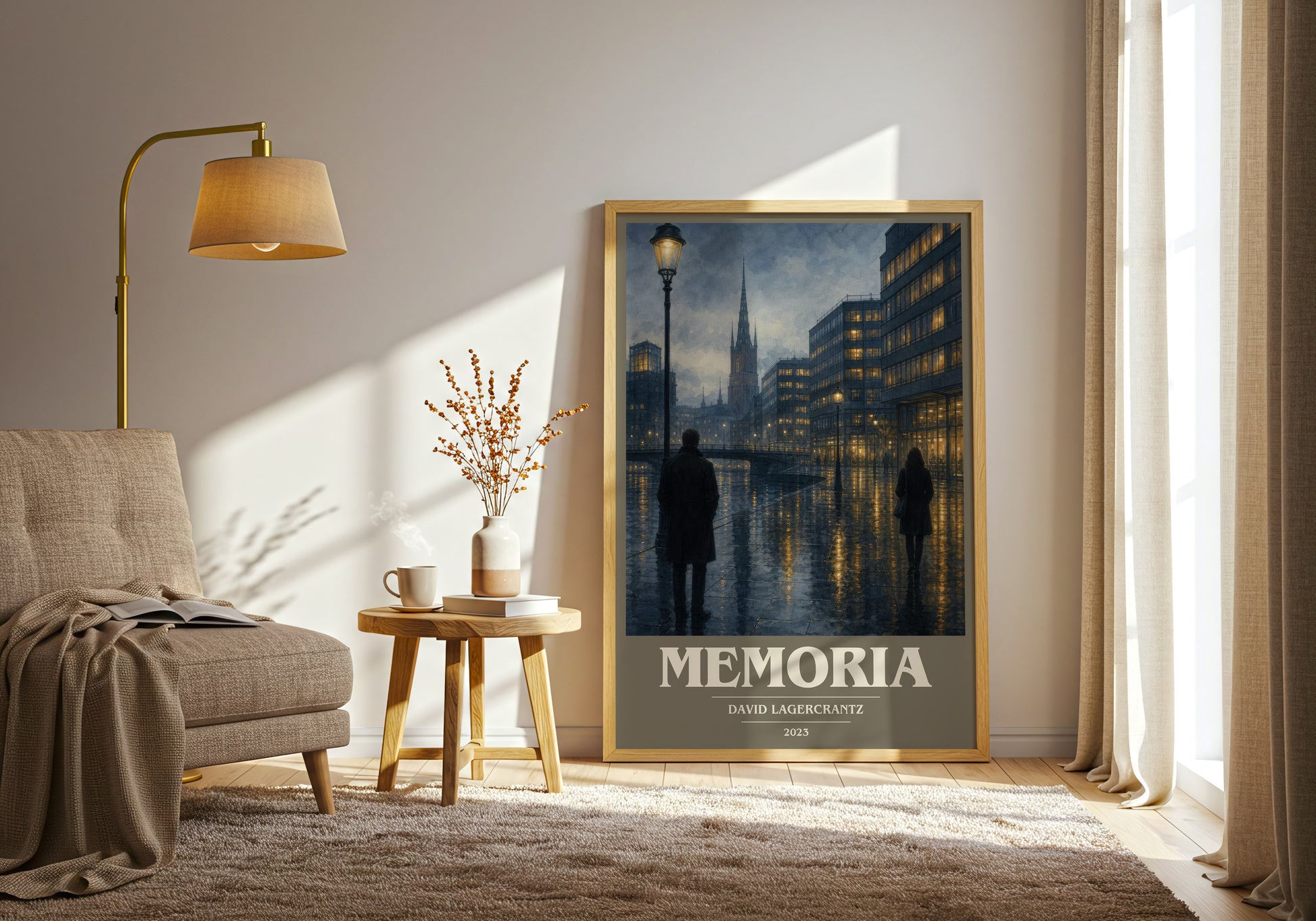 Memoria book cover print on bookshelf – David Lagercrantz fan gift