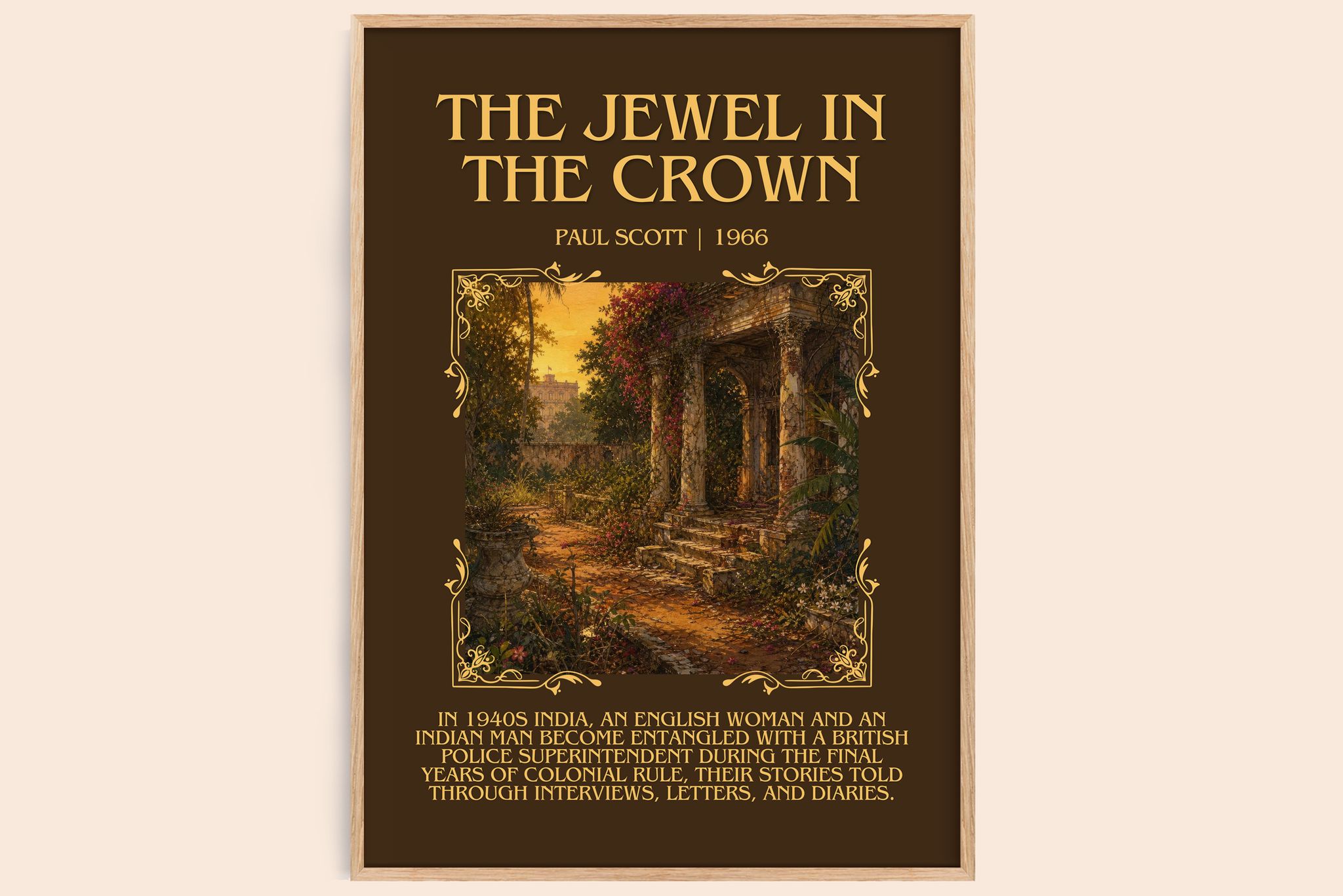 The Jewel In The Crown Minimalist Book Poster by Paul Scott
