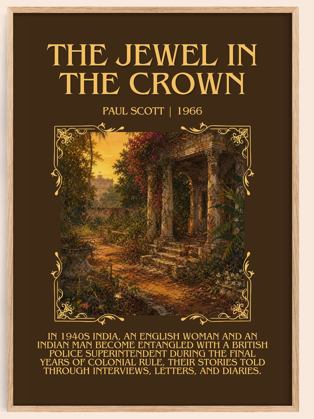 The Jewel In The Crown Minimalist Book Poster by Paul Scott – book poster