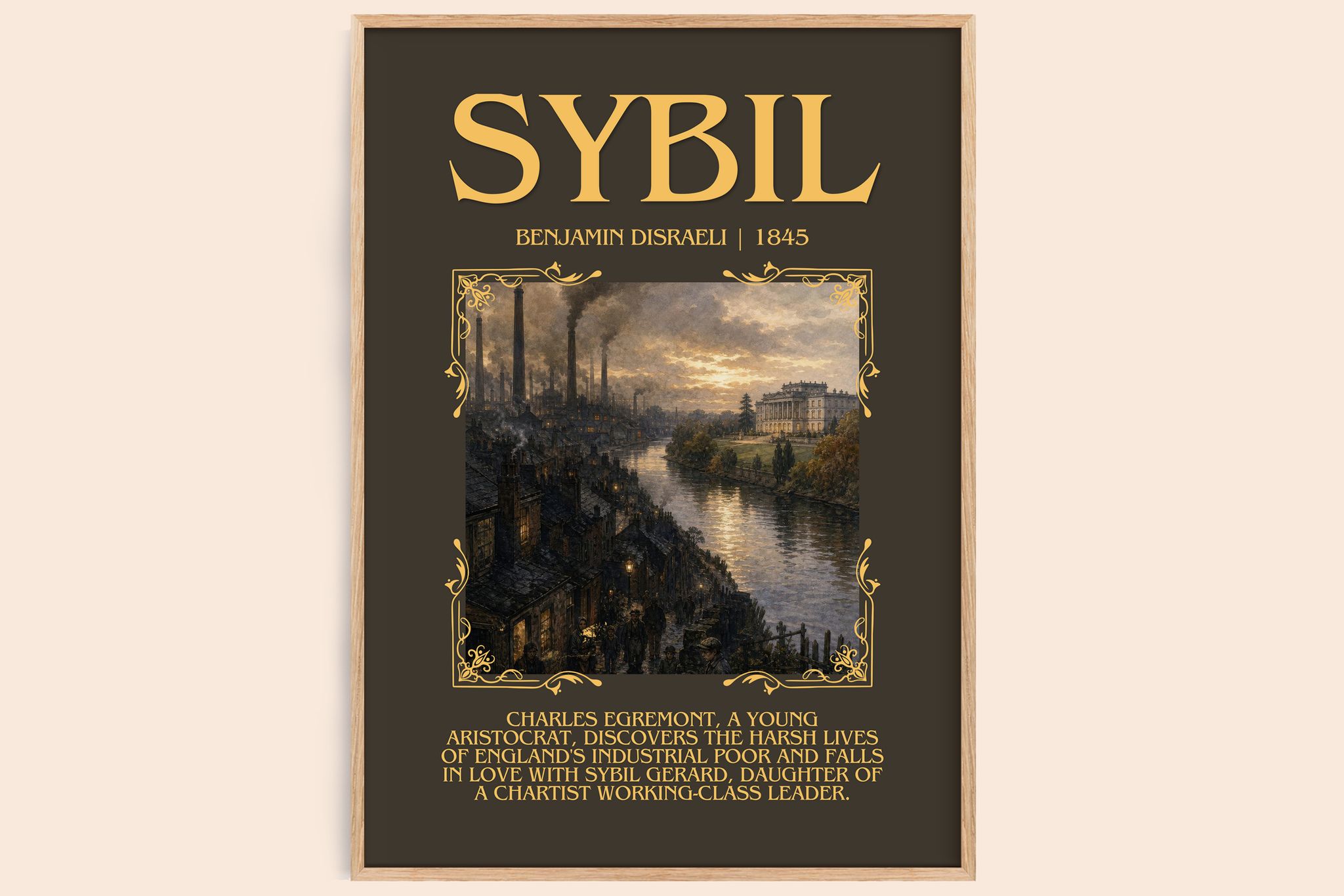 Sybil Minimalist Book Poster by Benjamin Disraeli