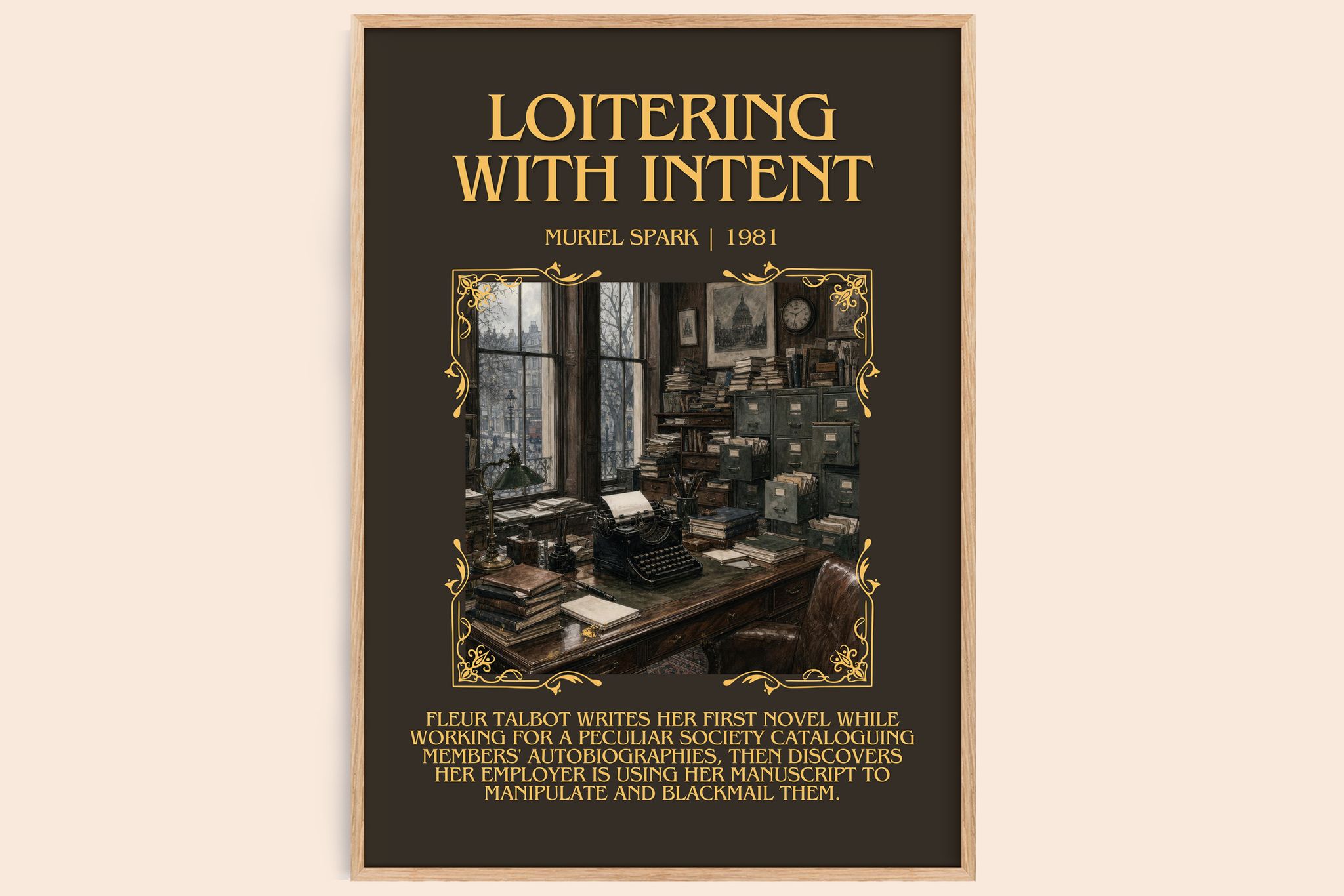 Loitering With Intent Minimalist Book Poster by Muriel Spark
