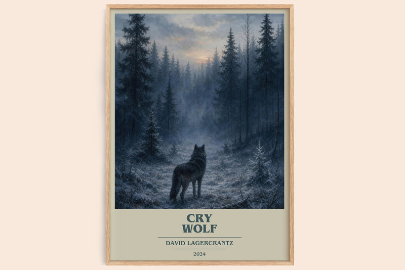 Cry Wolf book cover book poster by David Lagercrantz – framed literary art print