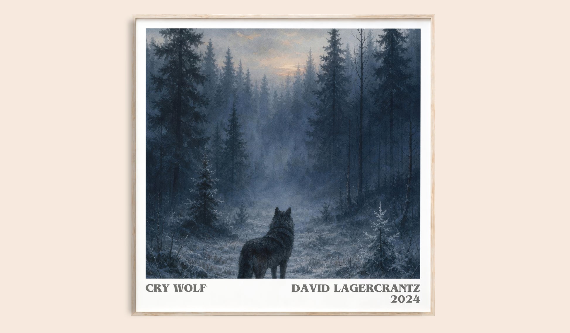 Cry Wolf literary book poster by David Lagercrantz – framed literary art print