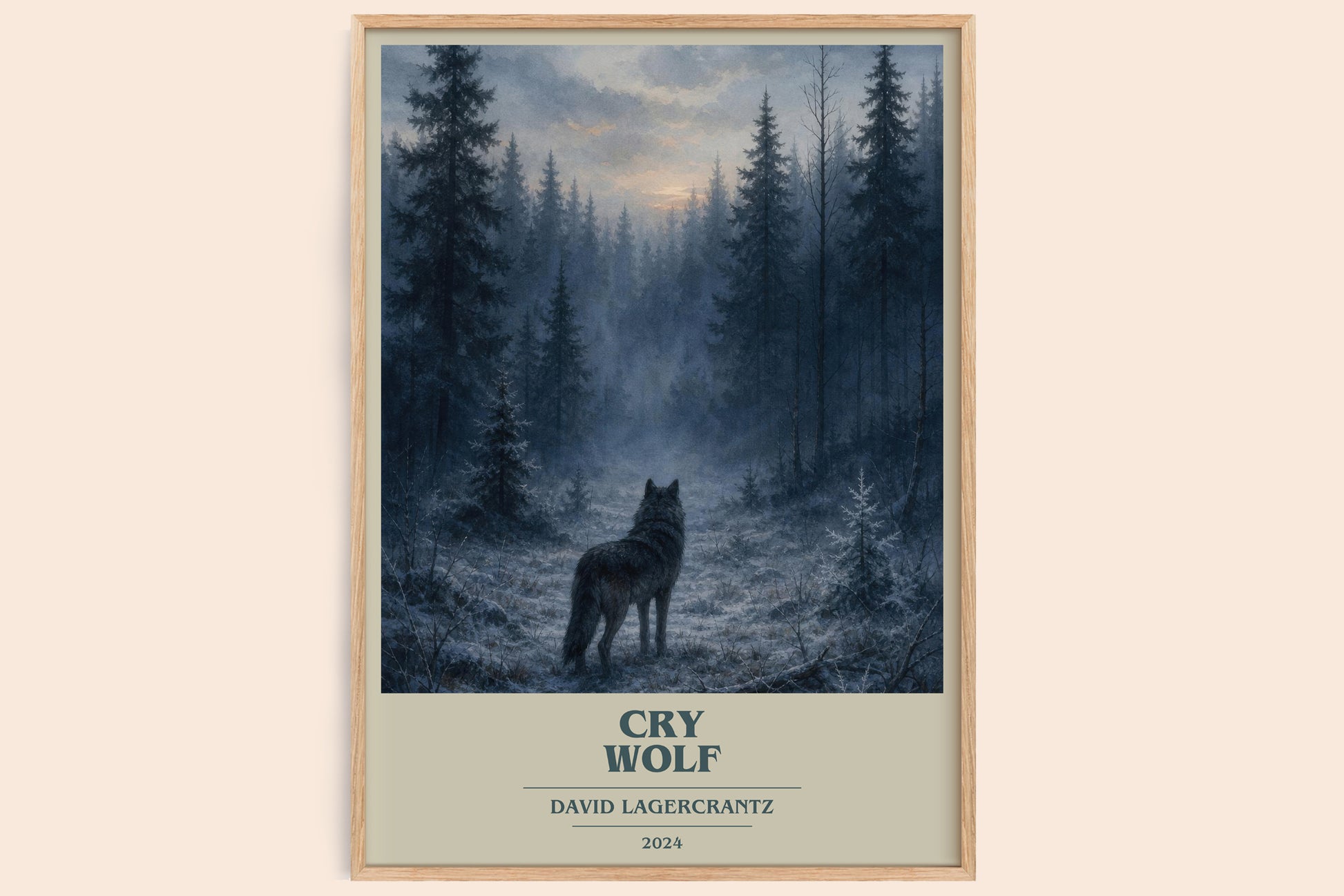 Cry Wolf book cover book poster by David Lagercrantz – framed literary art print