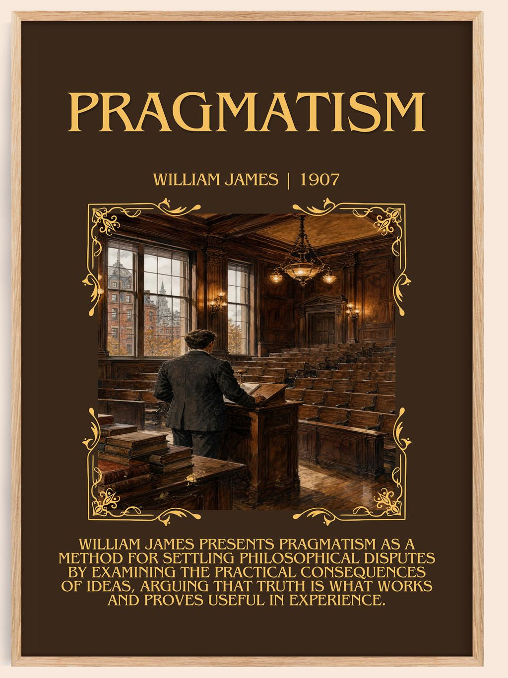 Pragmatism Minimalist Book Poster by William James – book poster