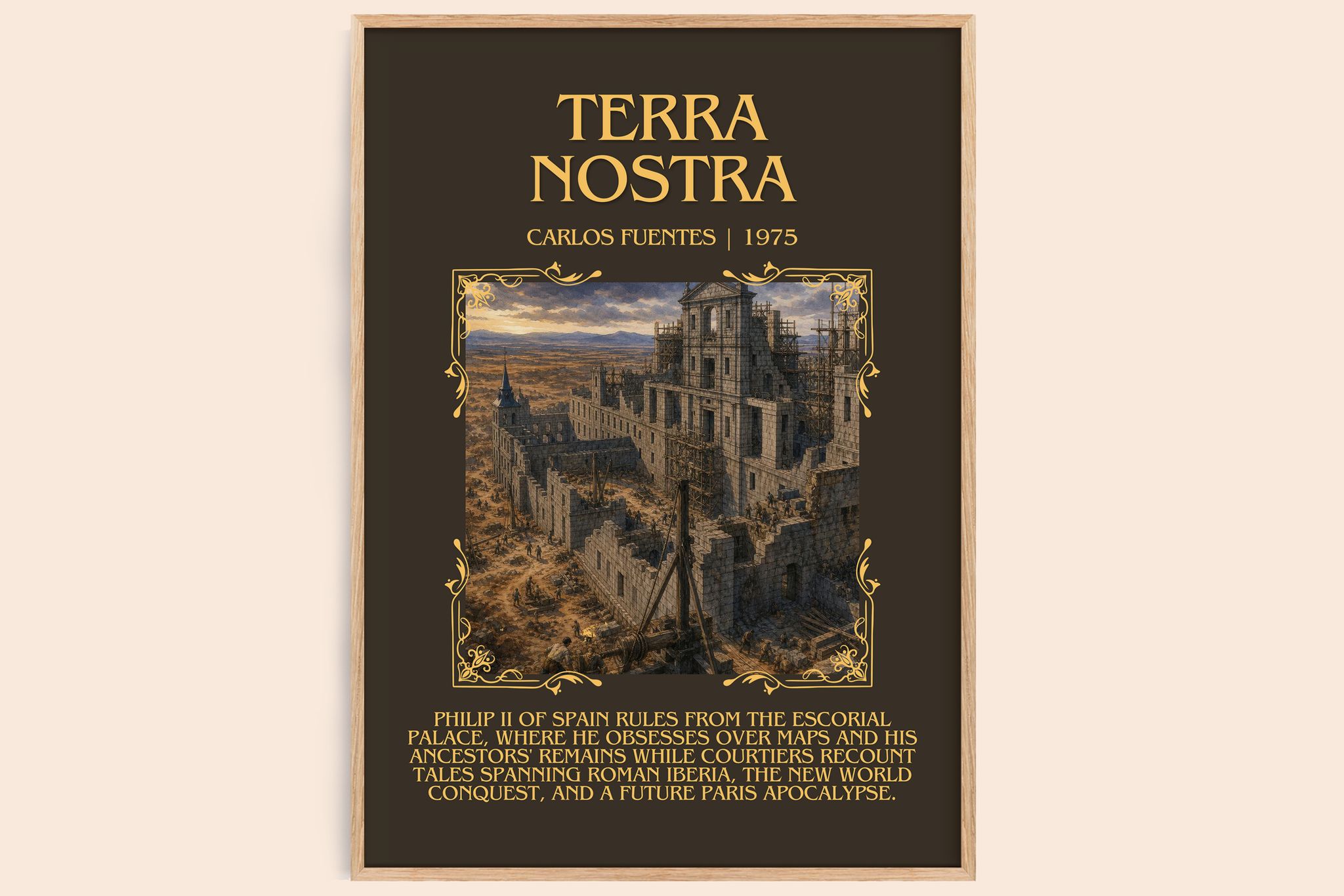 Terra Nostra Minimalist Book Poster by Carlos Fuentes