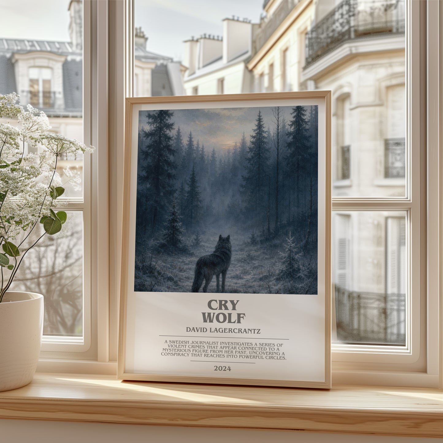 Cry Wolf bookish poster colour and style options – David Lagercrantz book art