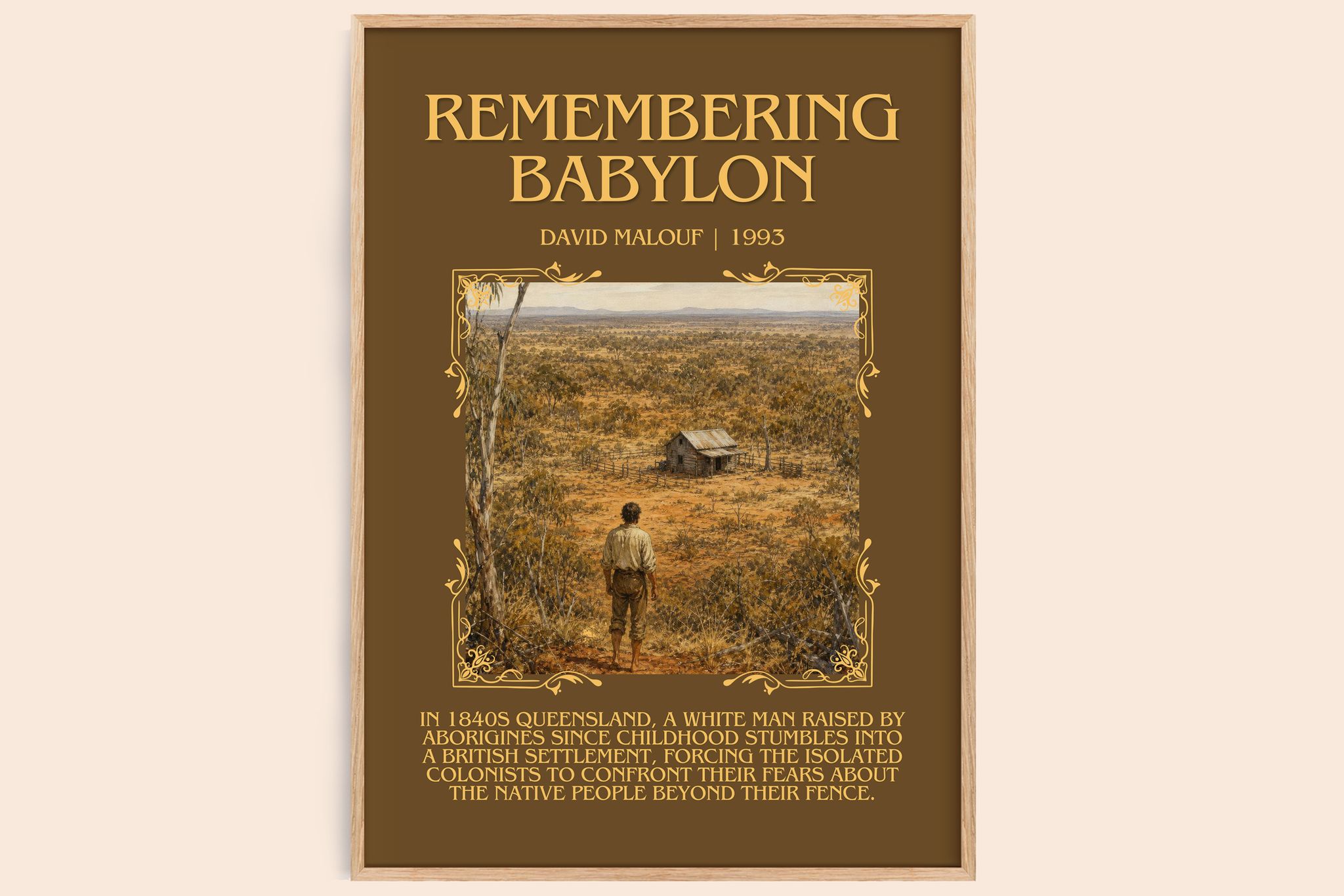 Remembering Babylon Minimalist Book Poster by David Malouf