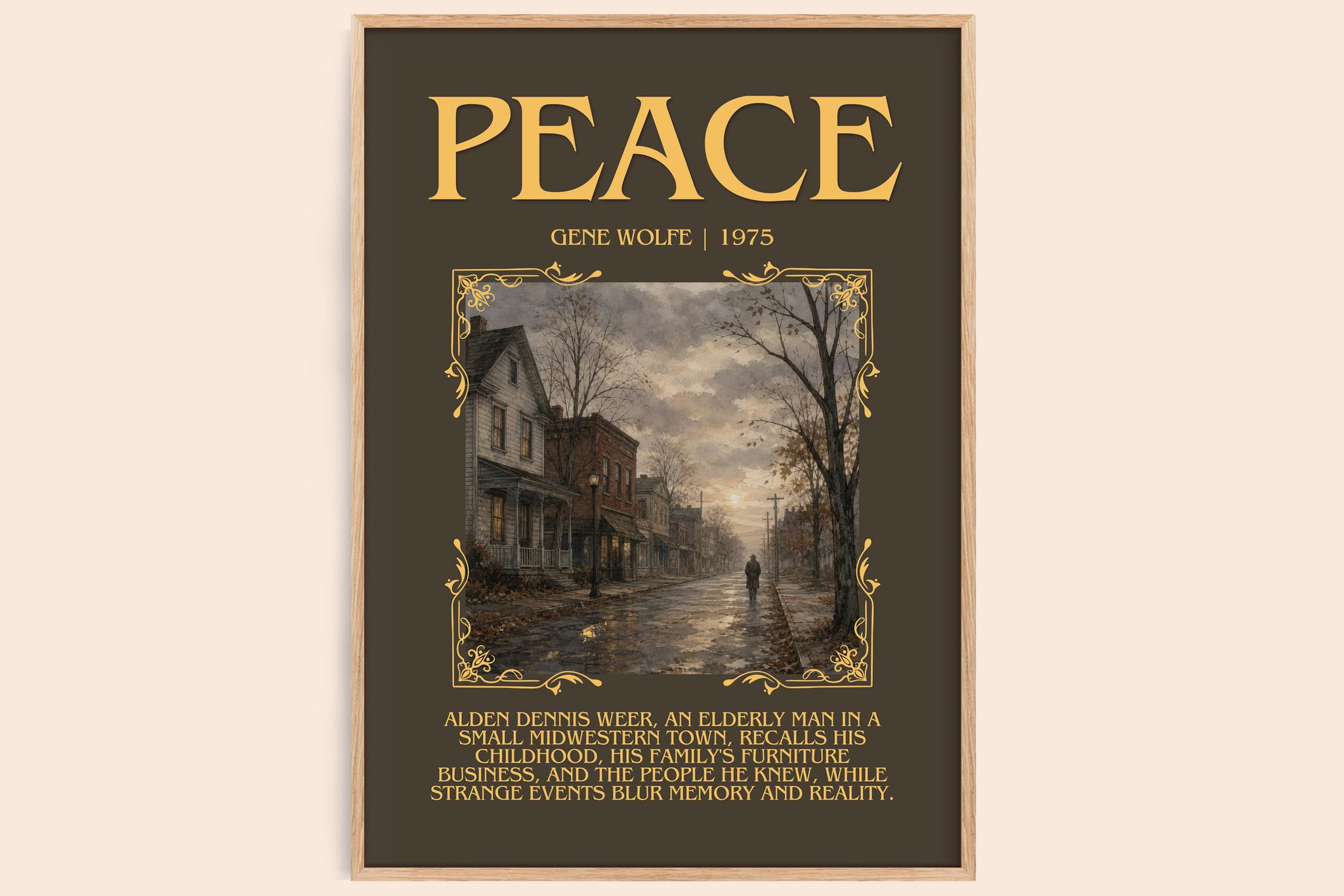 Peace Minimalist Book Poster by Gene Wolfe