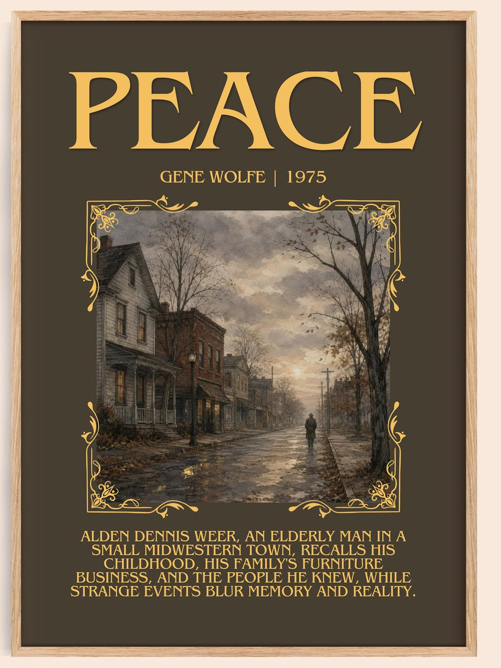 Peace Minimalist Book Poster by Gene Wolfe – book poster