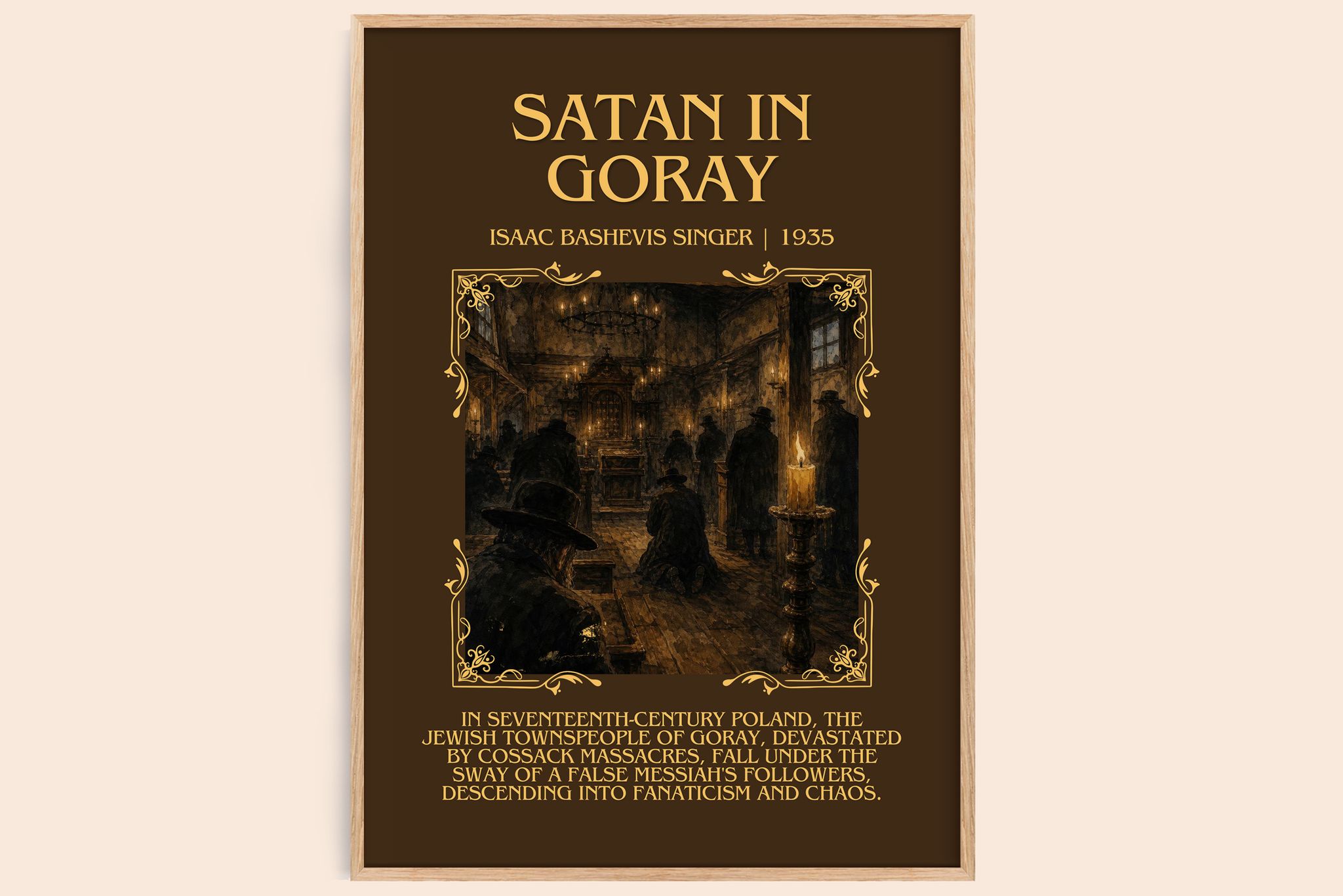 Satan In Goray Minimalist Book Poster by Isaac Bashevis Singer