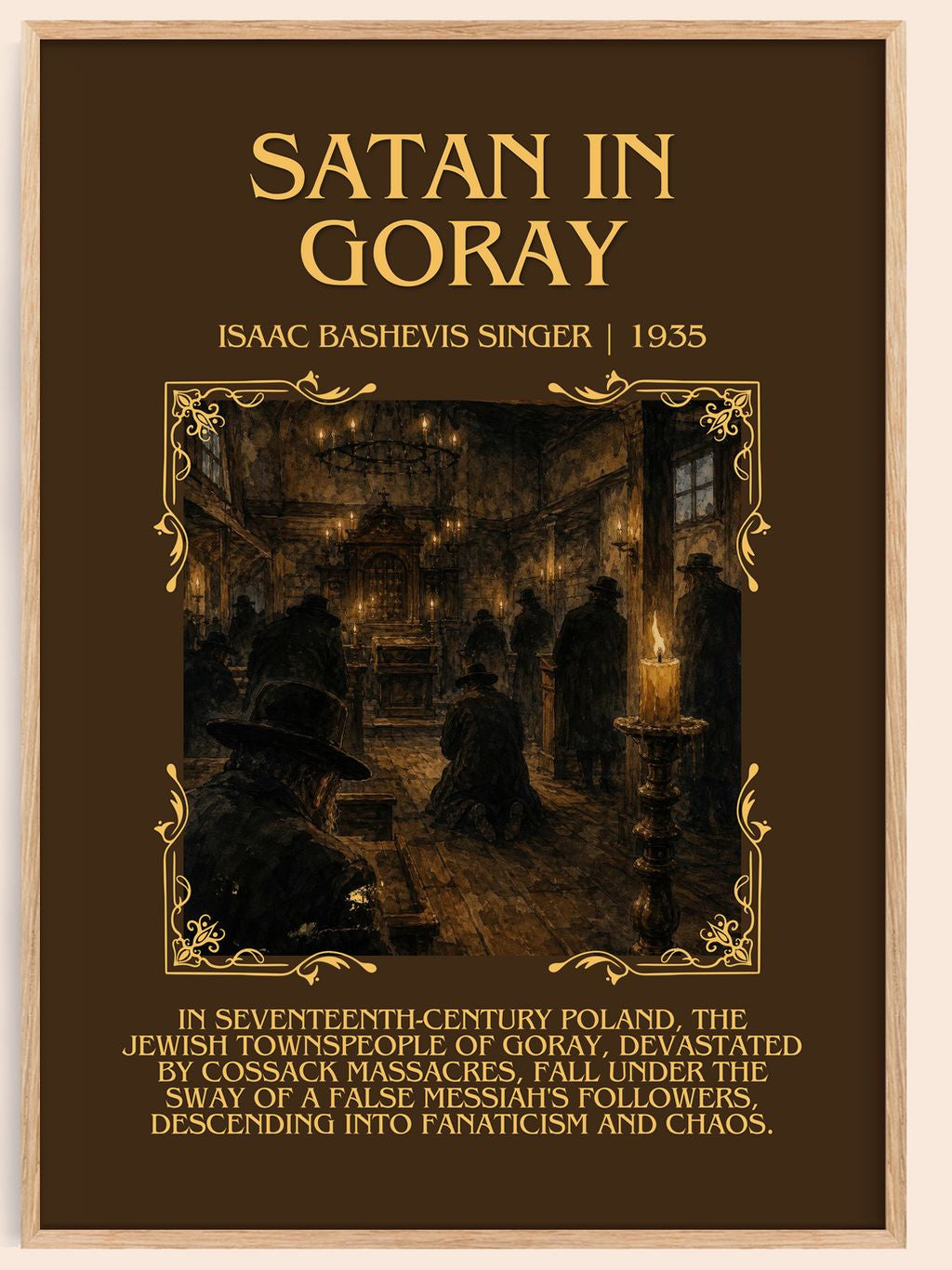 Satan In Goray Minimalist Book Poster by Isaac Bashevis Singer – book poster