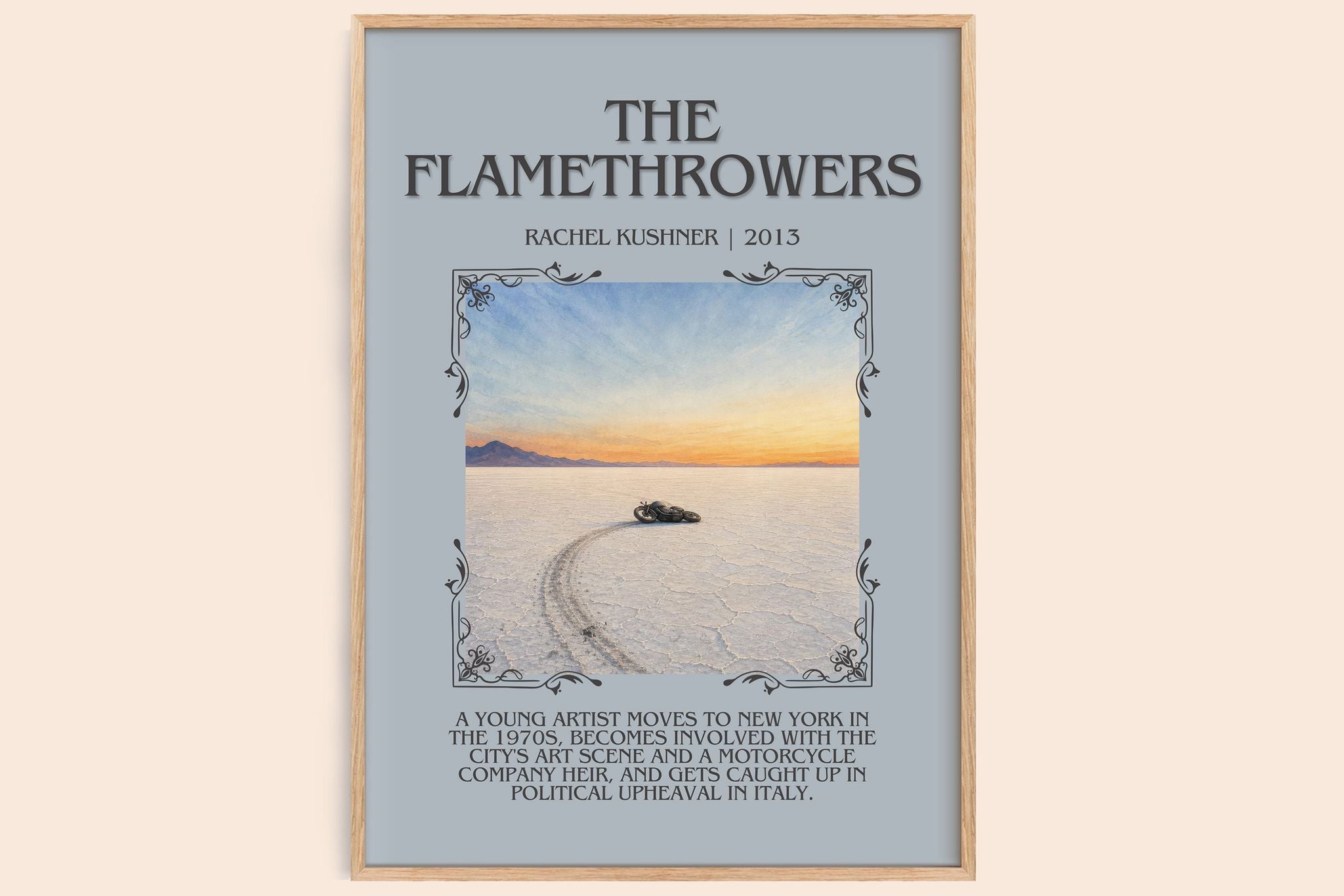 The Flamethrowers Minimalist Book Poster by Rachel Kushner