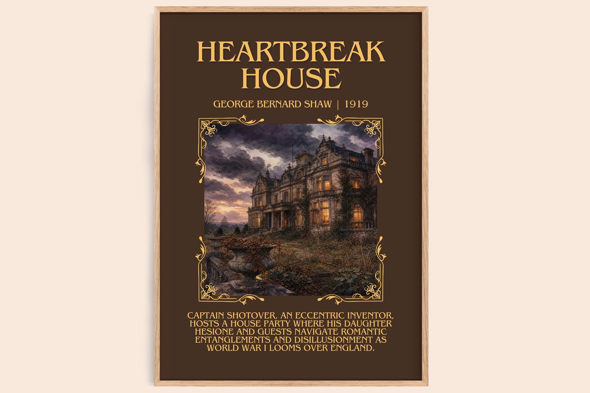 Heartbreak House Minimalist Book Poster by George Bernard Shaw
