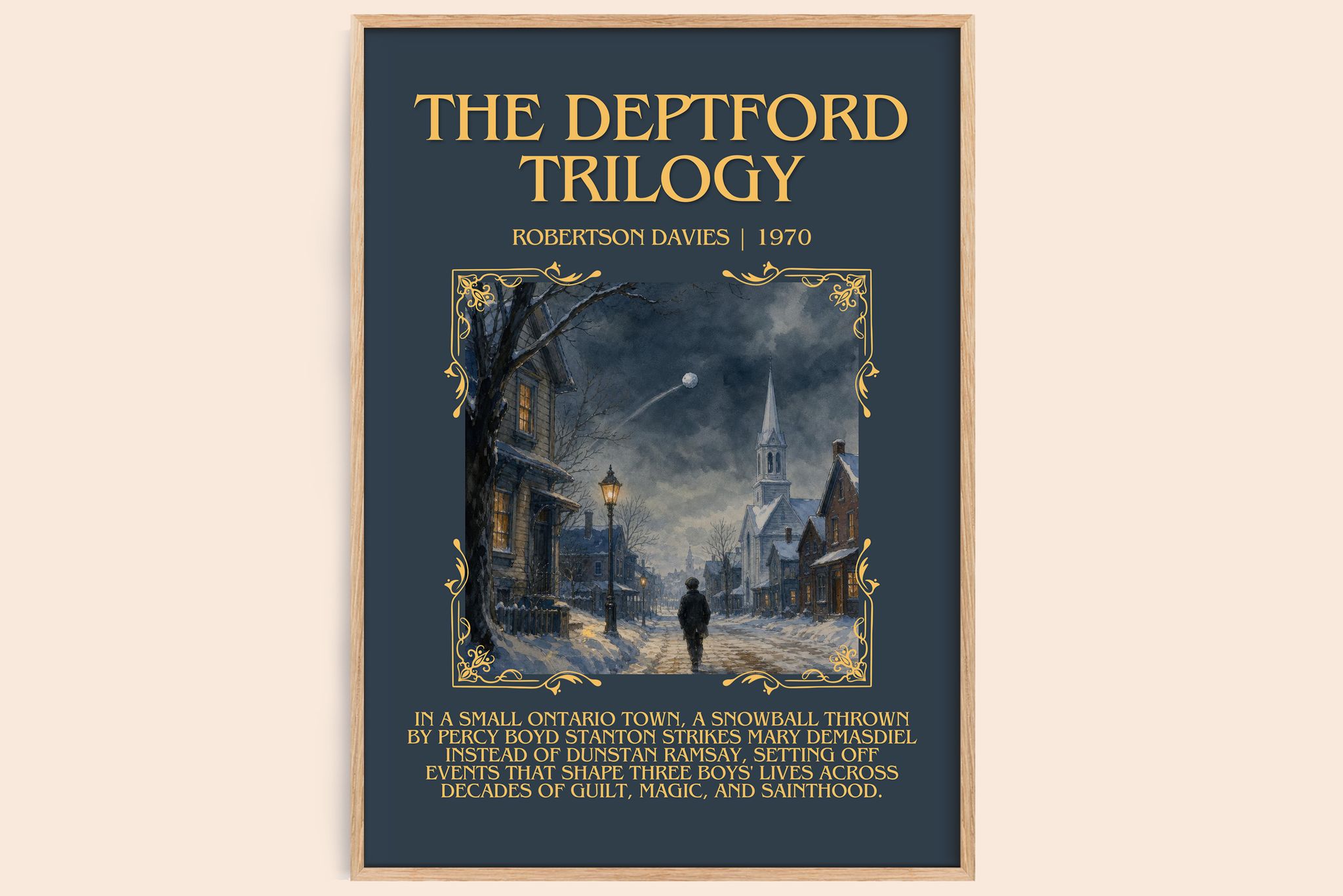 The Deptford Trilogy Minimalist Book Poster by Robertson Davies