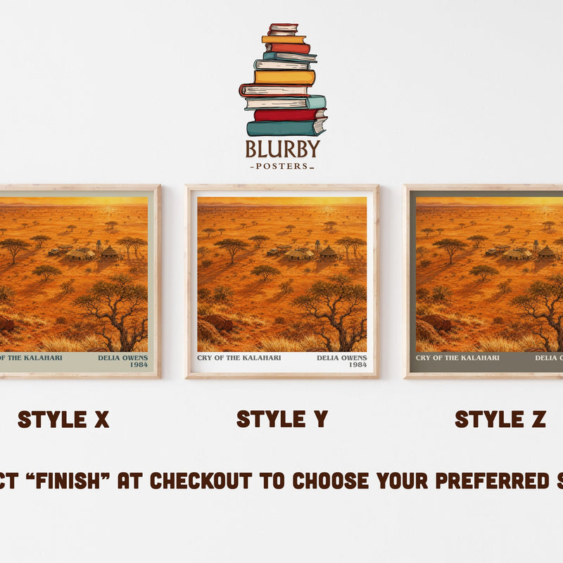 Cry Of The Kalahari literary print in frame leaning in hallway – non fiction wall art