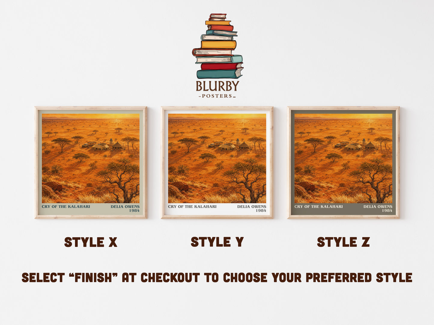 Cry Of The Kalahari literary print in frame leaning in hallway – non fiction wall art