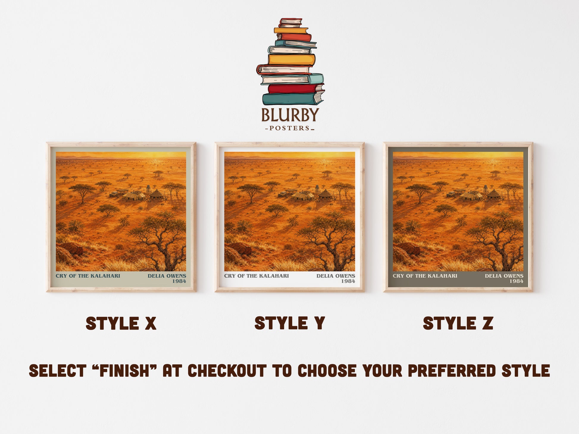 Cry Of The Kalahari literary print in frame leaning in hallway – non fiction wall art