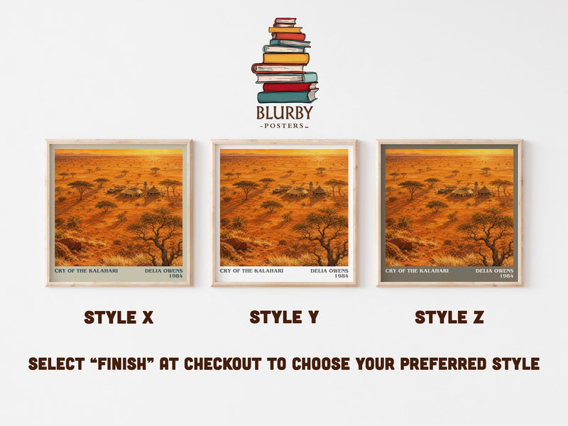 Cry Of The Kalahari literary print in frame leaning in hallway – non fiction wall art