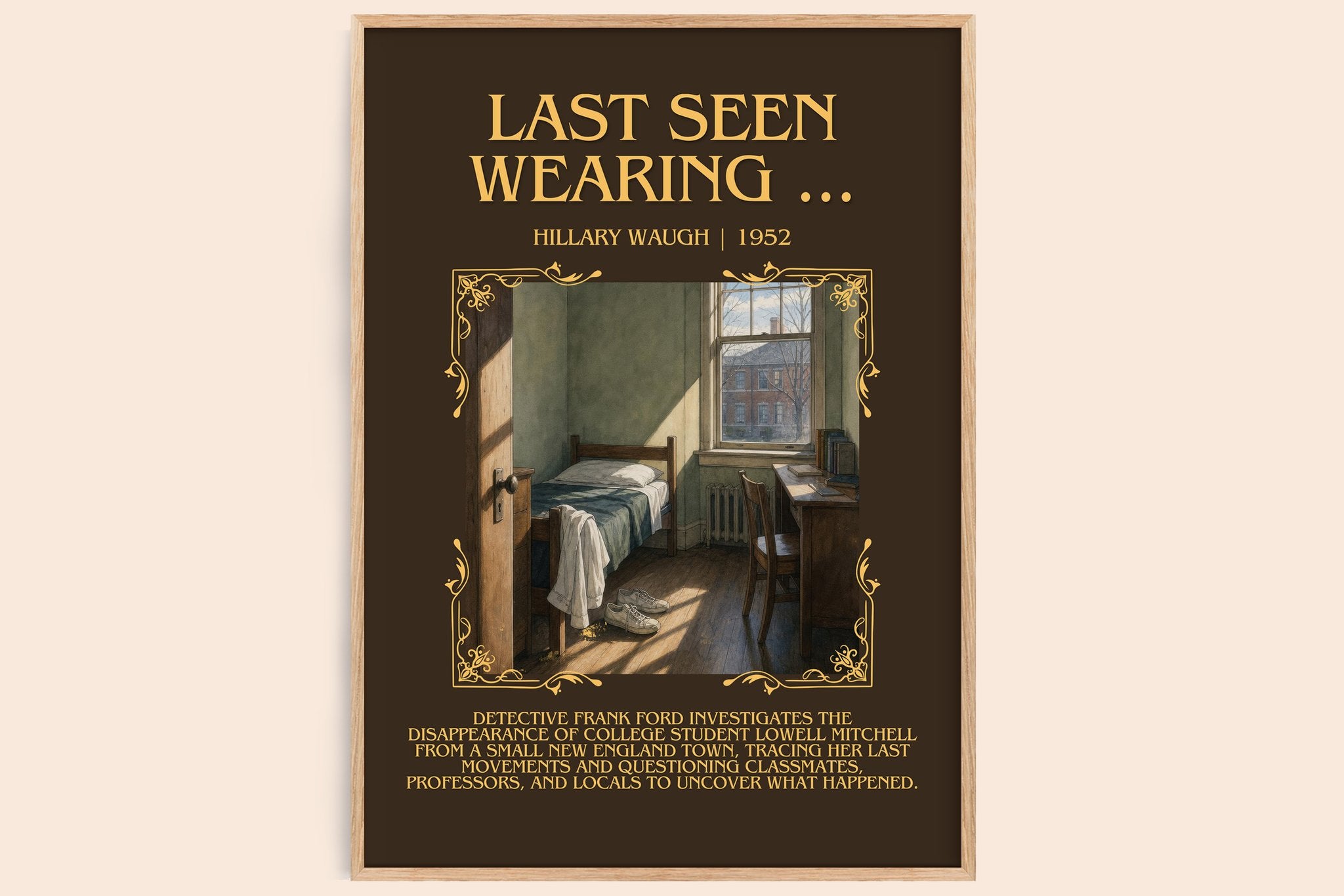 Last Seen Wearing ... Minimalist Book Poster by Hillary Waugh
