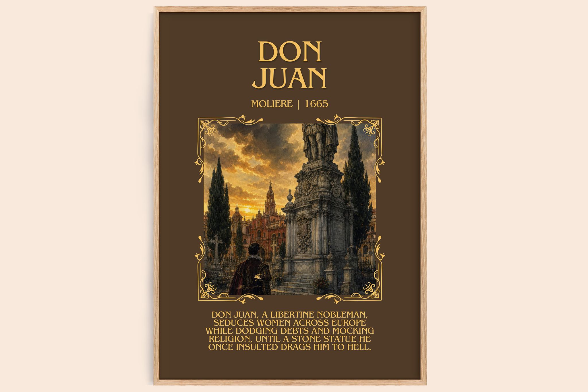 Don Juan Minimalist Book Poster by Molière