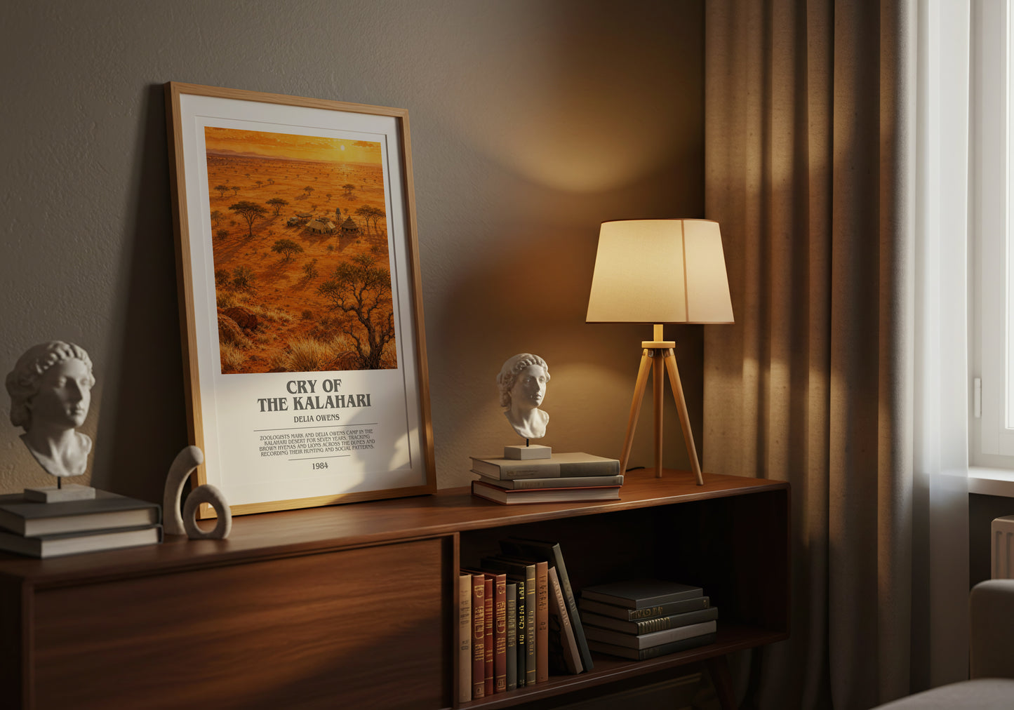 Cry Of The Kalahari bookish book poster framed on wall – non fiction wall art