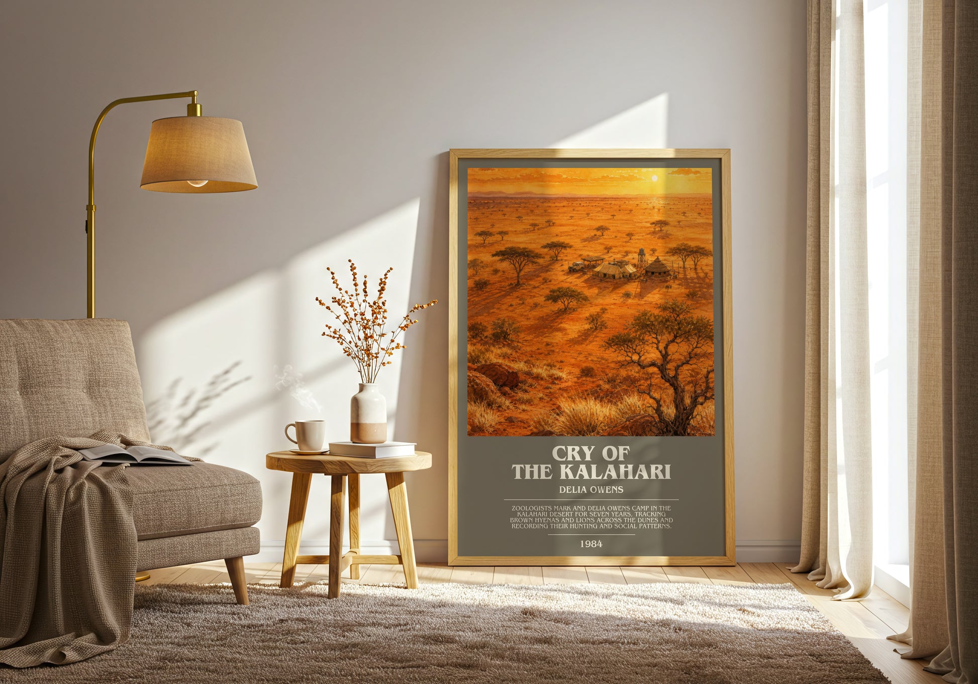 Cry Of The Kalahari bookish print on bookshelf – Delia Owens fan gift