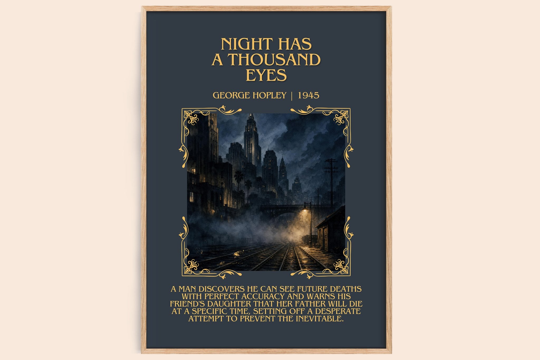 Night Has A Thousand Eyes Minimalist Book Poster by George Hopley