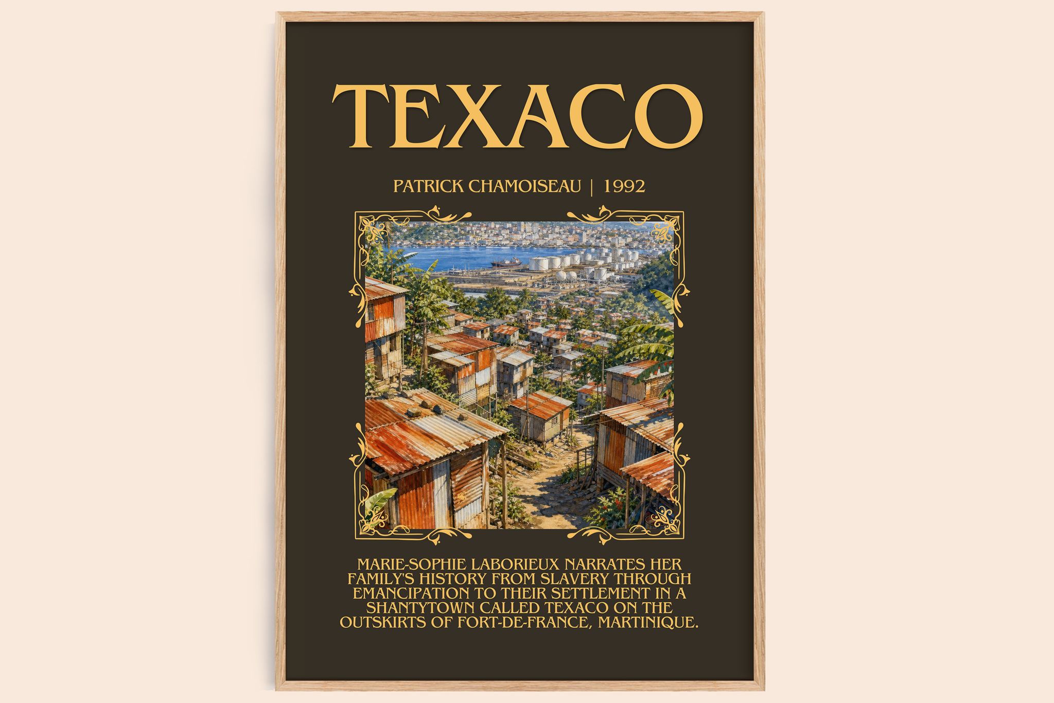 Texaco Minimalist Book Poster by Patrick Chamoiseau