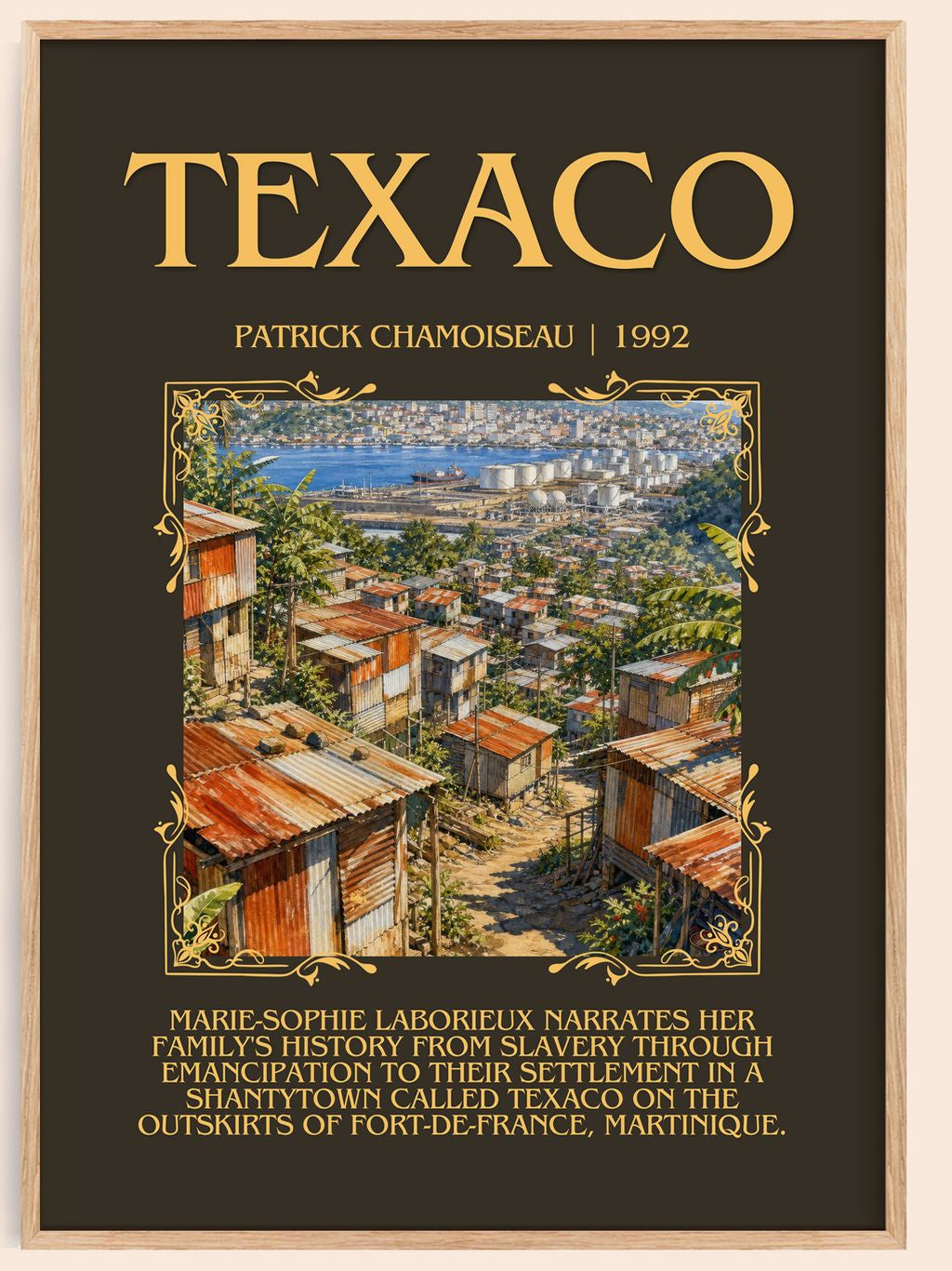 Texaco Minimalist Book Poster by Patrick Chamoiseau – book poster