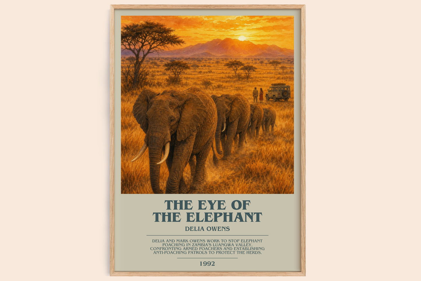 The Eye Of The Elephant bookish book poster by Delia Owens – framed literary art print