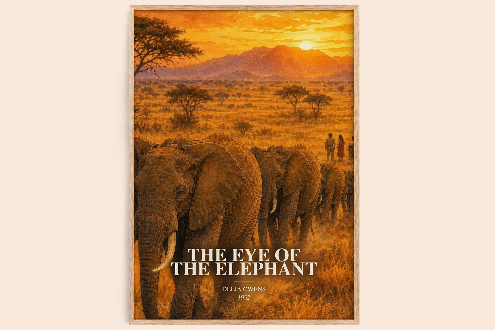 The Eye Of The Elephant watercolour book poster by Delia Owens – framed literary art print