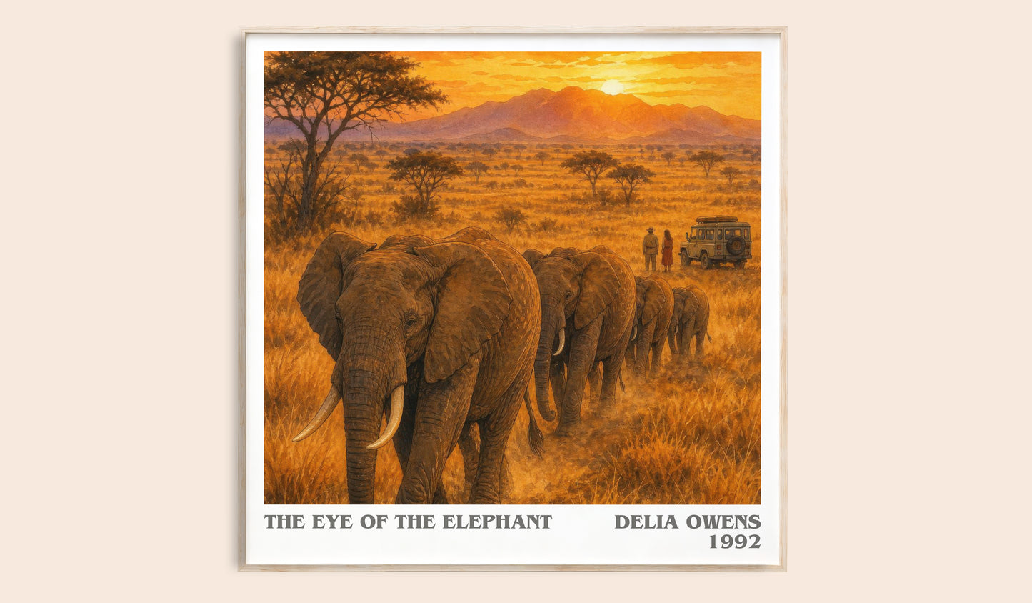 The Eye Of The Elephant literary book poster by Delia Owens – framed literary art print