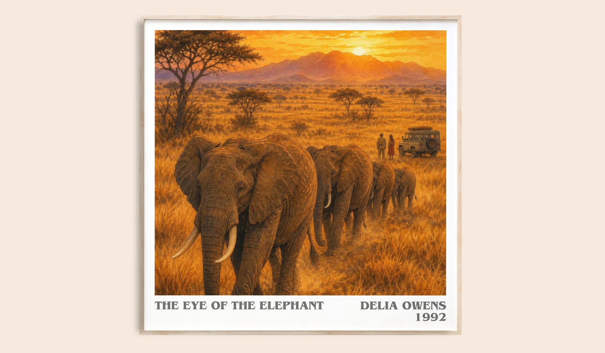 The Eye Of The Elephant literary book poster by Delia Owens – framed literary art print