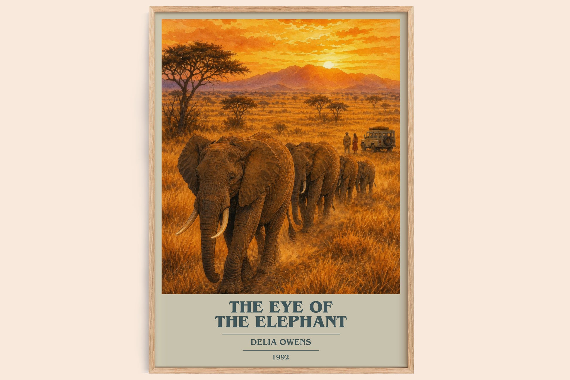 The Eye Of The Elephant book cover book poster by Delia Owens – framed literary art print
