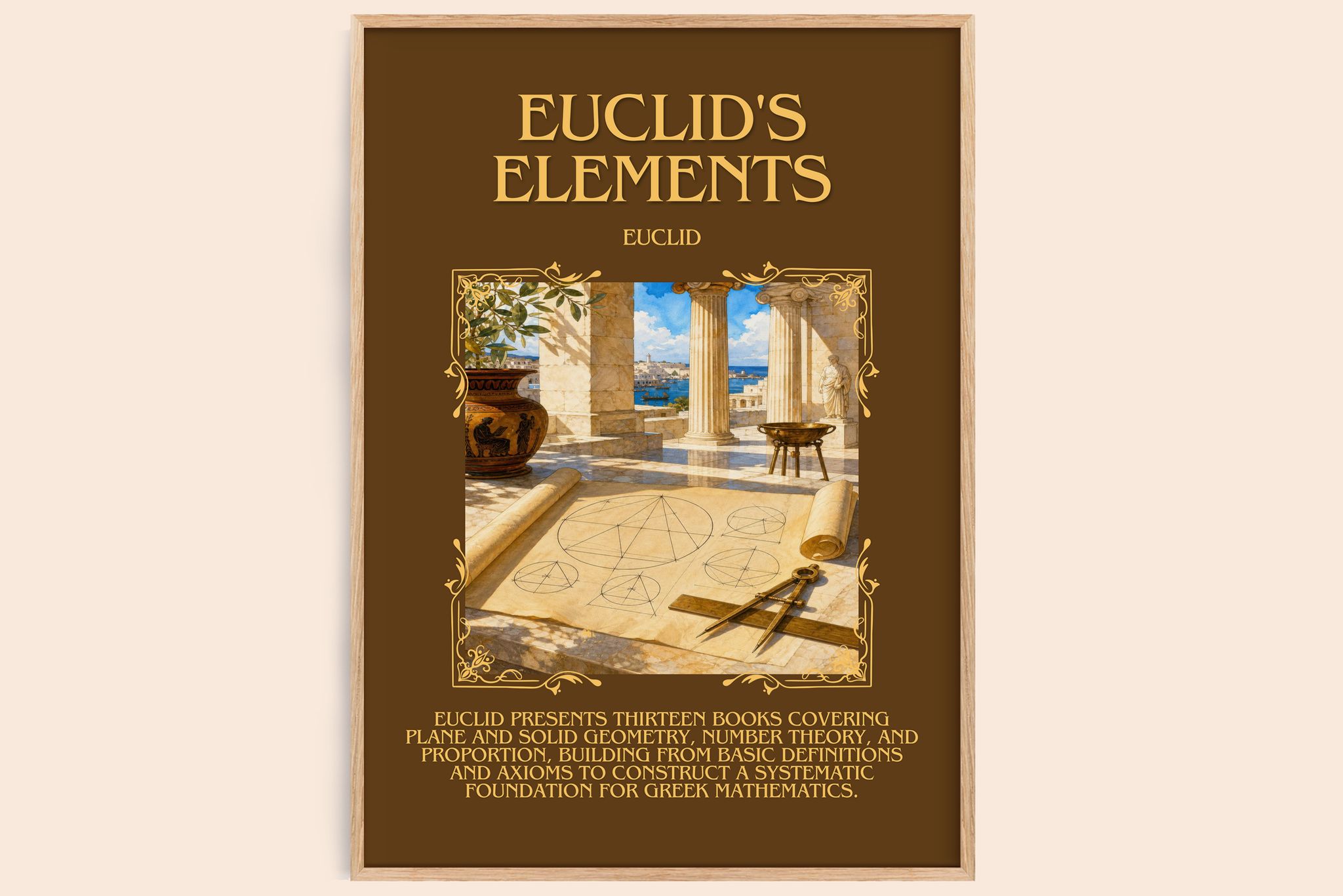 Euclid's Elements Minimalist Book Poster by Euclid