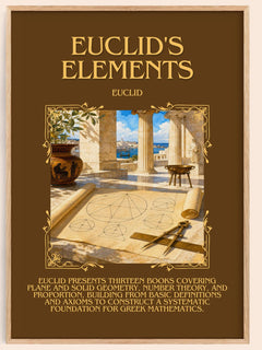 Euclid's Elements Minimalist Book Poster by Euclid – book poster