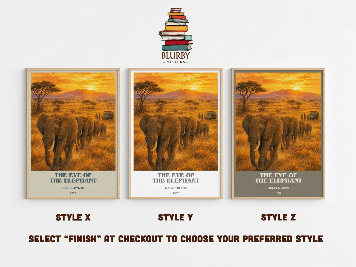 The Eye Of The Elephant book cover print in frame leaning in hallway – non fiction wall art