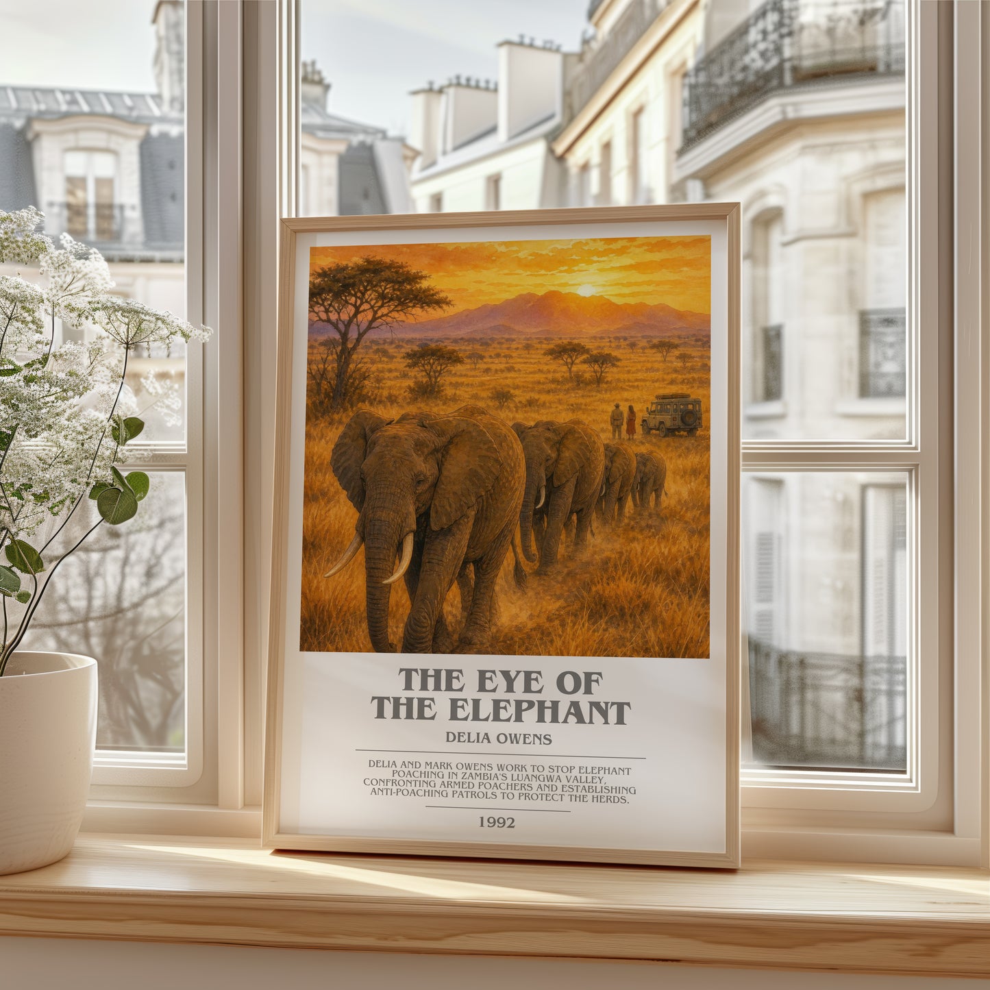 The Eye Of The Elephant bookish poster colour and style options – Delia Owens book art