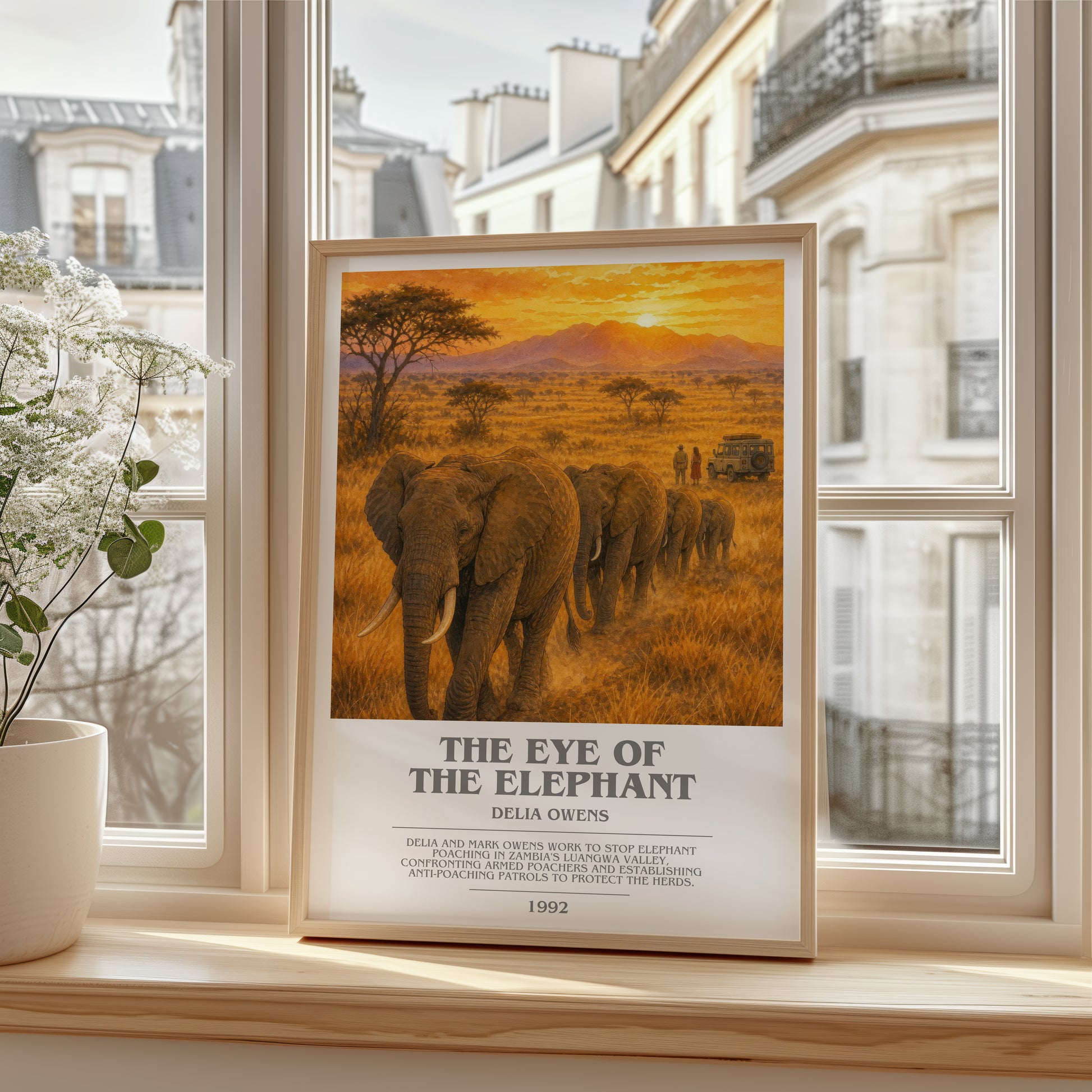 The Eye Of The Elephant bookish poster colour and style options – Delia Owens book art