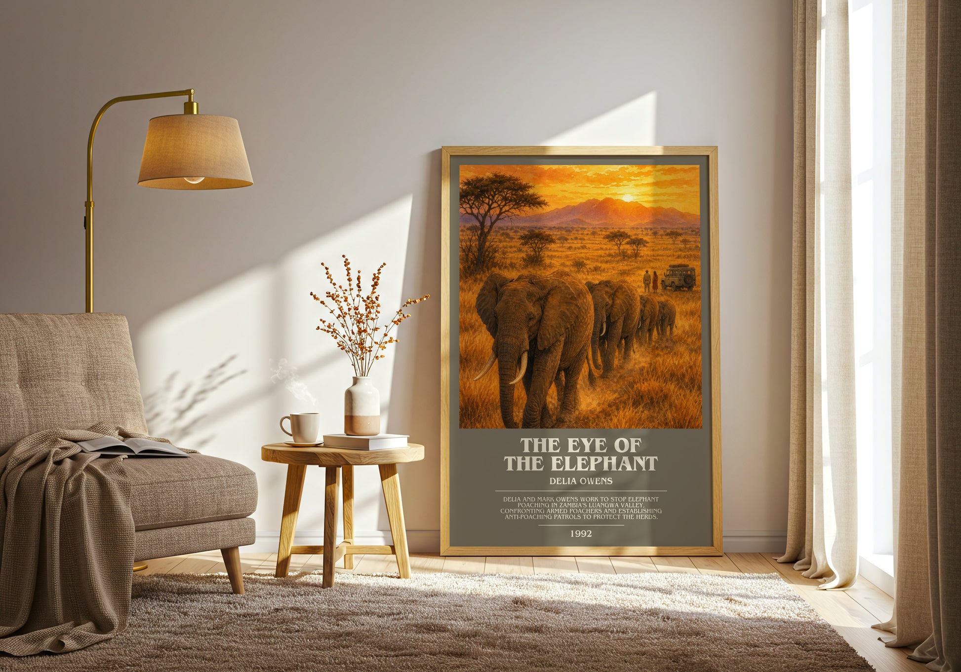The Eye Of The Elephant bookish print on bookshelf – Delia Owens fan gift