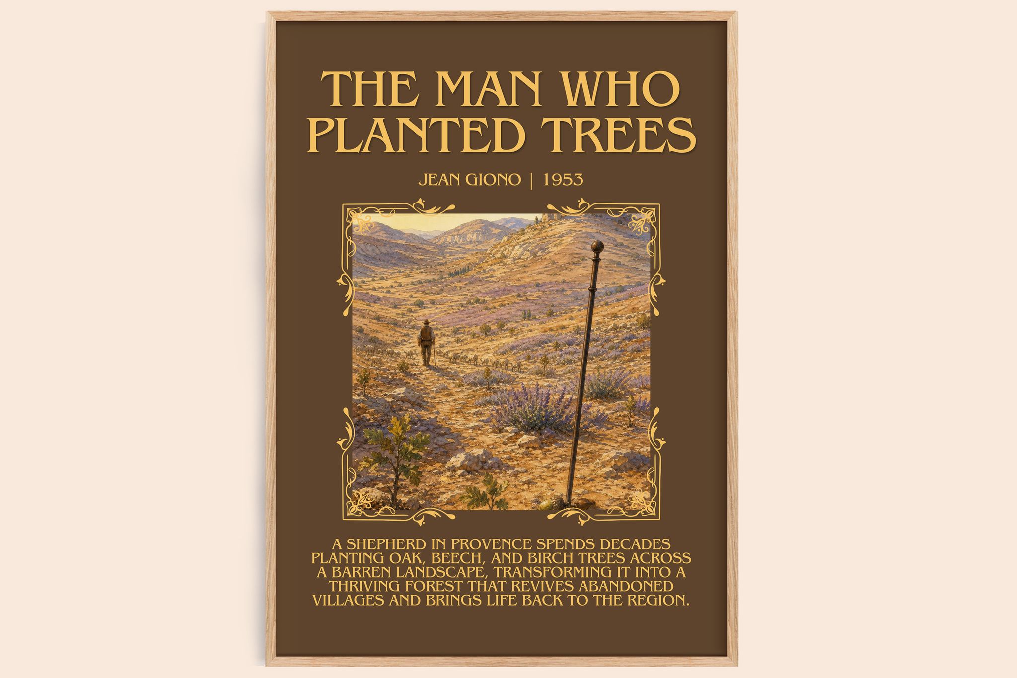 The Man Who Planted Trees Minimalist Book Poster by Jean Giono