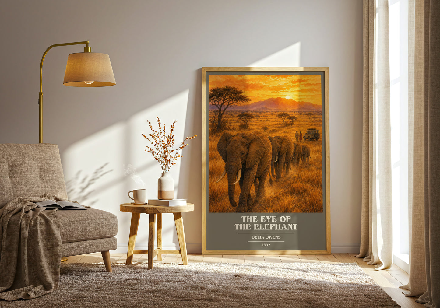 The Eye Of The Elephant book cover print on bookshelf – Delia Owens fan gift
