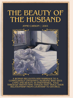 The Beauty Of The Husband Minimalist Book Poster by Anne Carson – book poster