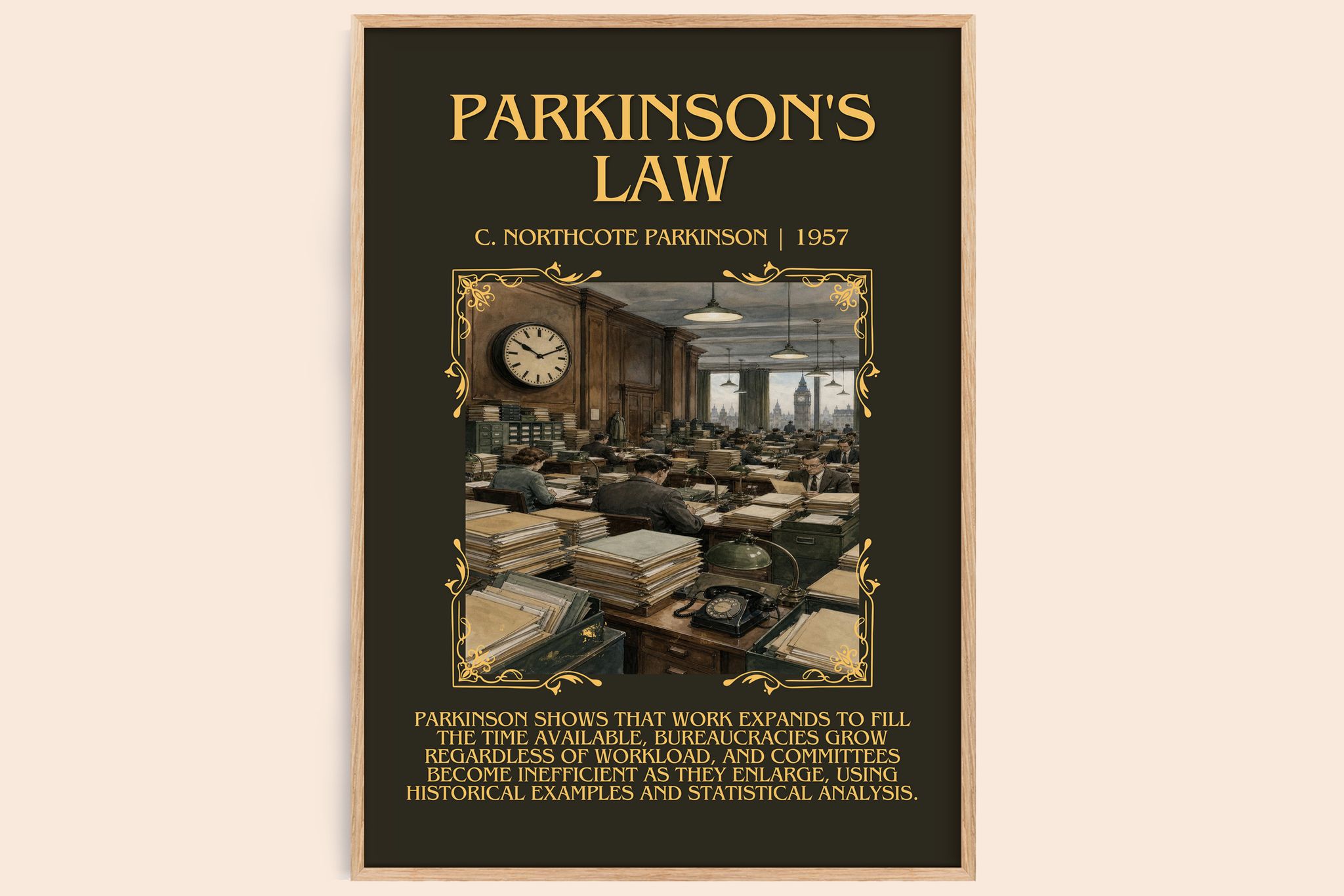 Parkinson's Law Minimalist Book Poster by C. Northcote Parkinson