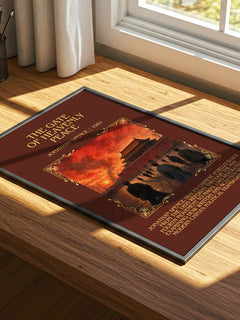 The Gate of Heavenly Peace Minimalist Book Poster by Jonathan Spence – print on a sunlit desk