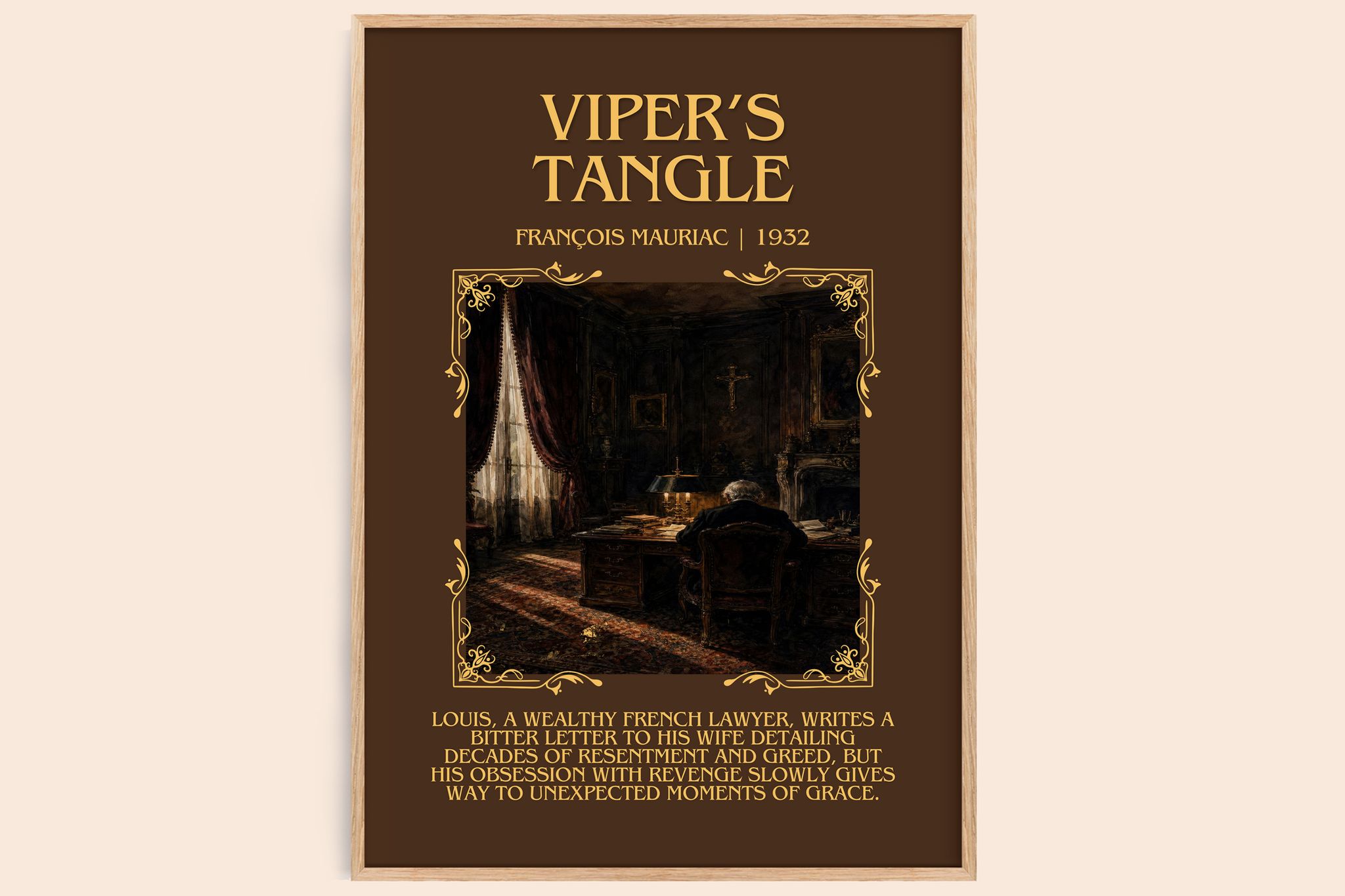 Viper’s Tangle Minimalist Book Poster by François Mauriac