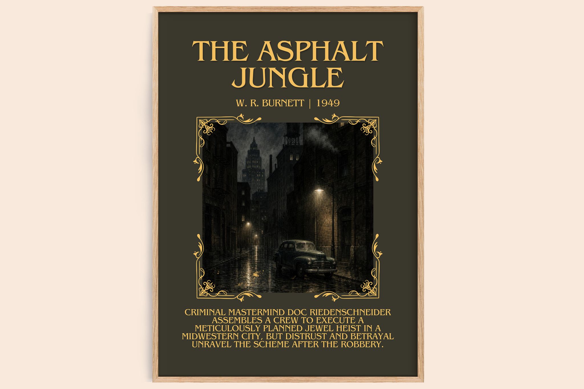 The Asphalt Jungle Minimalist Book Poster by W. R. Burnett