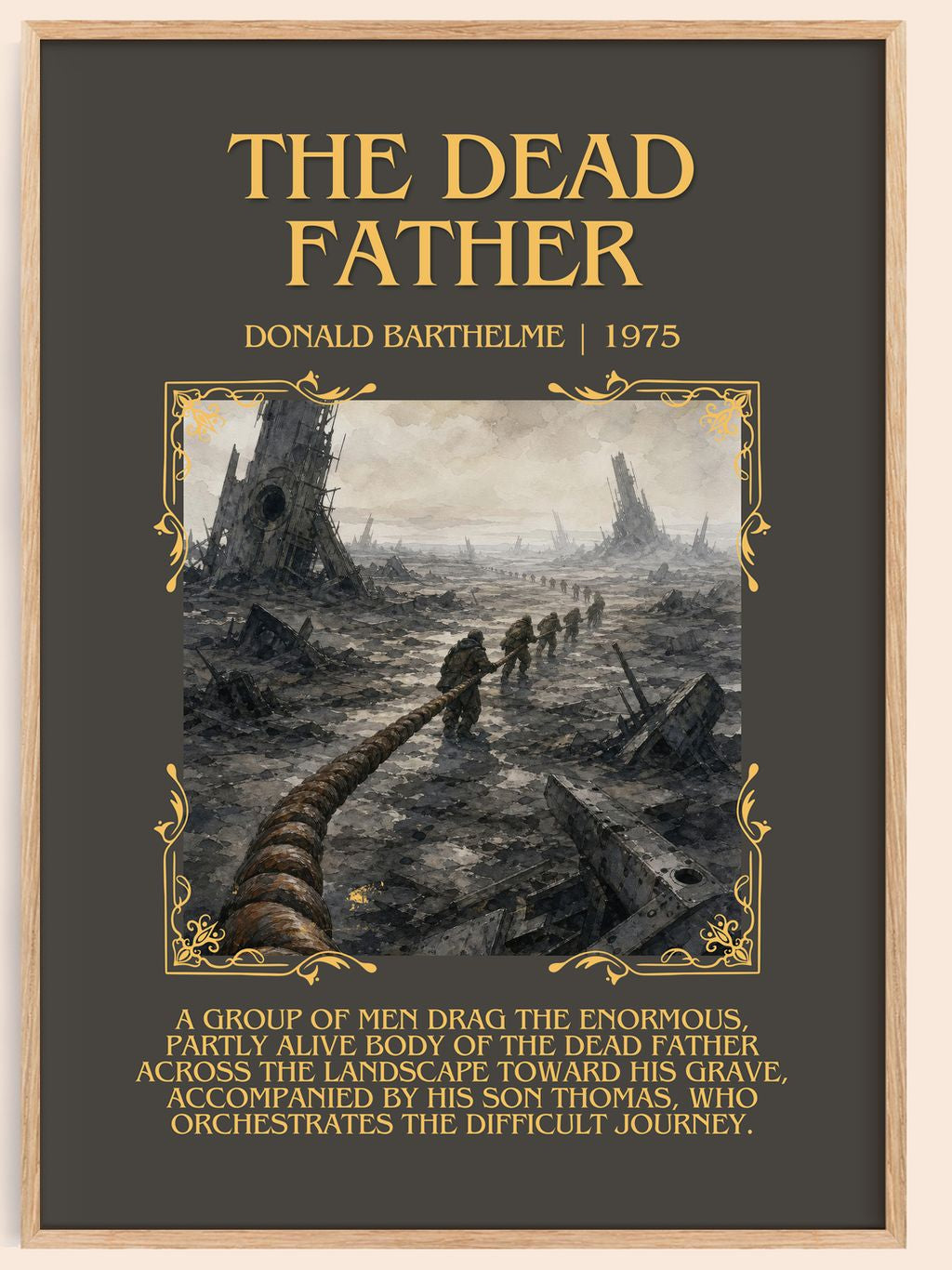 The Dead Father Minimalist Book Poster by Donald Barthelme – book poster