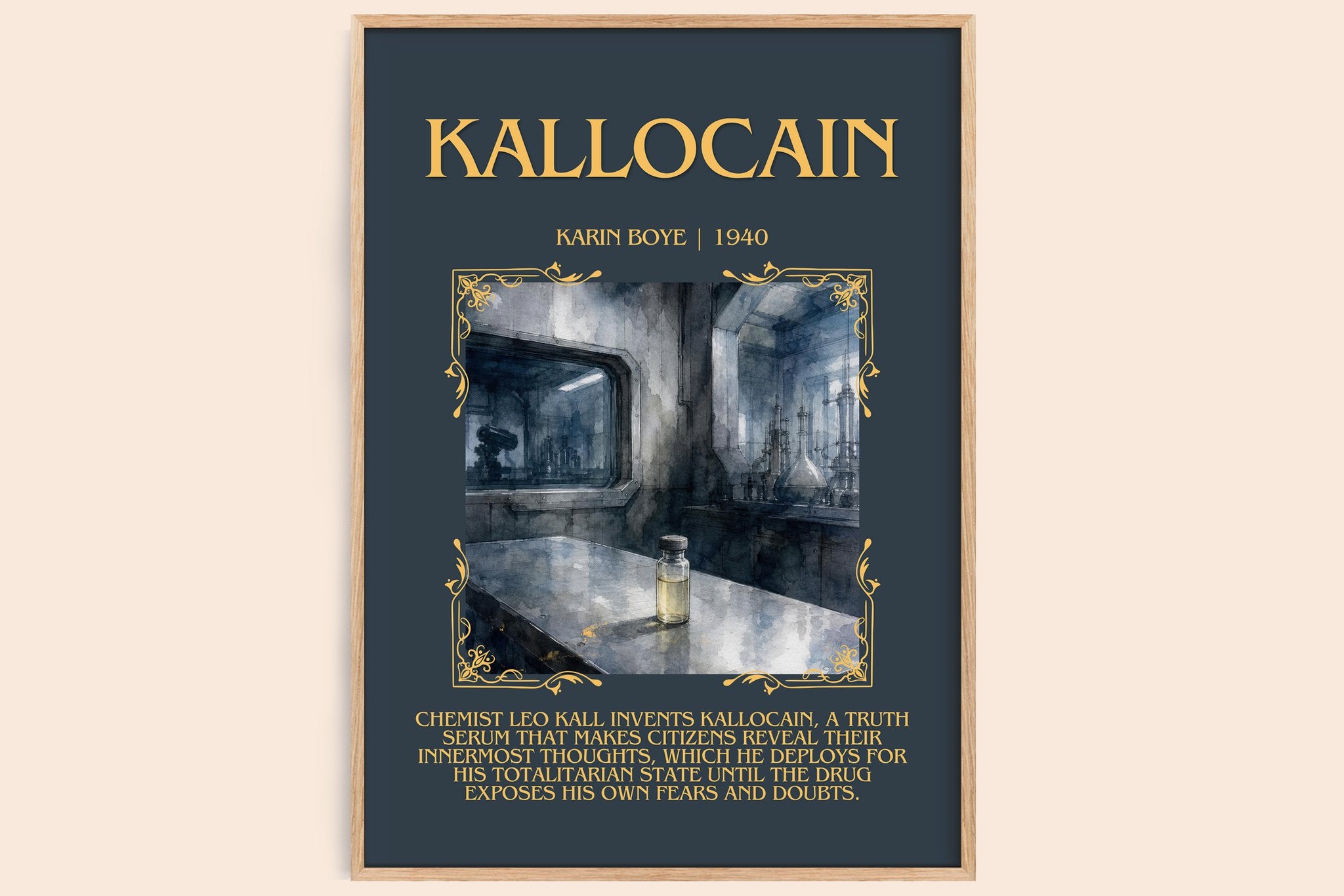 Kallocain Minimalist Book Poster by Karin Boye
